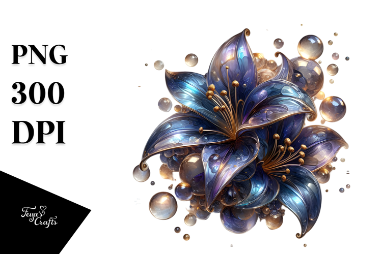 Glossy Lobelia Wood Splash PNG