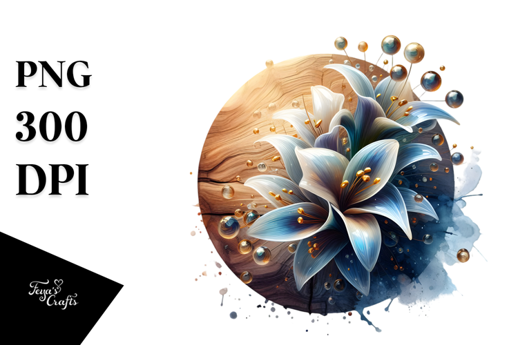 Glossy Lobelia Wood Splash PNG