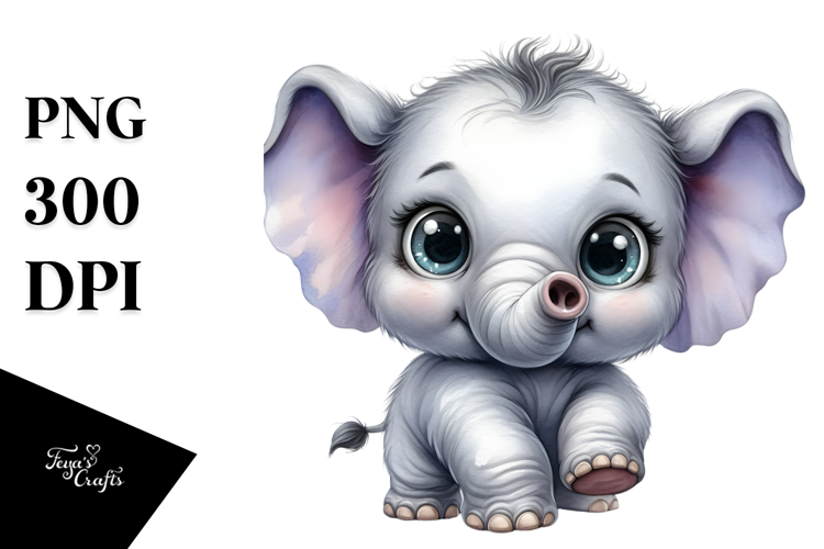 Cute Baby Elephant PNG