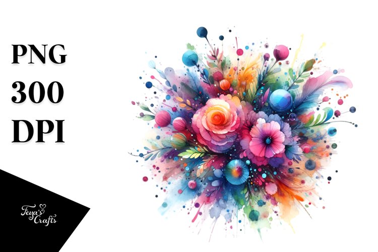 Colorful Watercolor Particles Stains example image 1