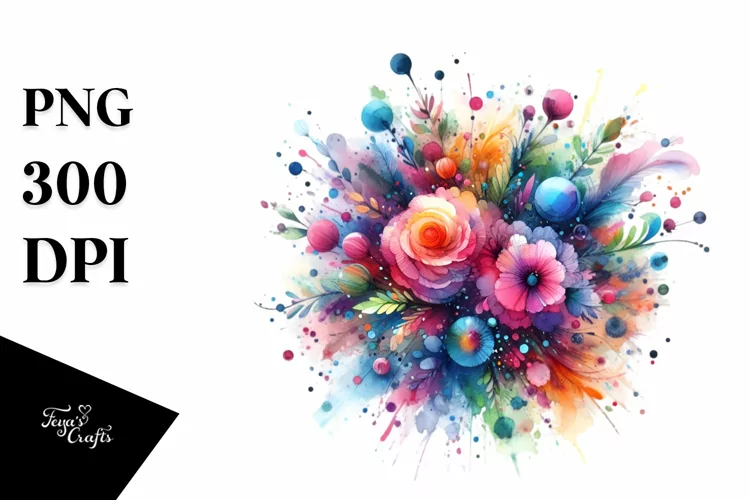 Colorful Watercolor Particles Stains