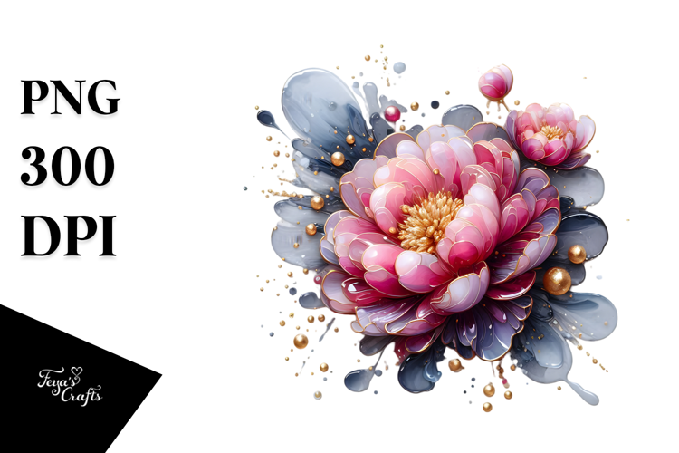 Glossy Peonies PNG