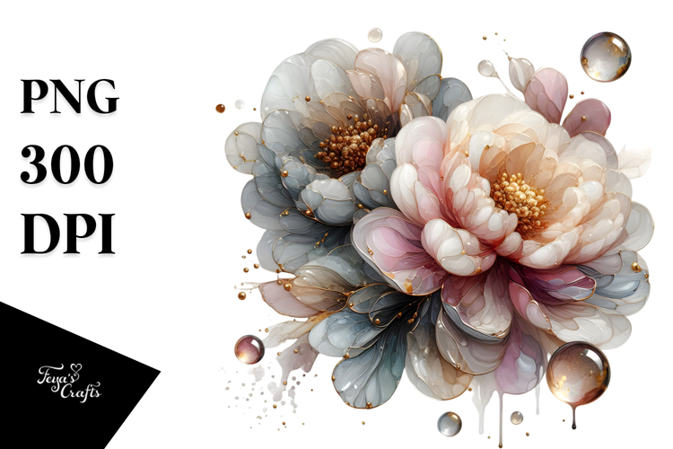 Glossy Peonies PNG