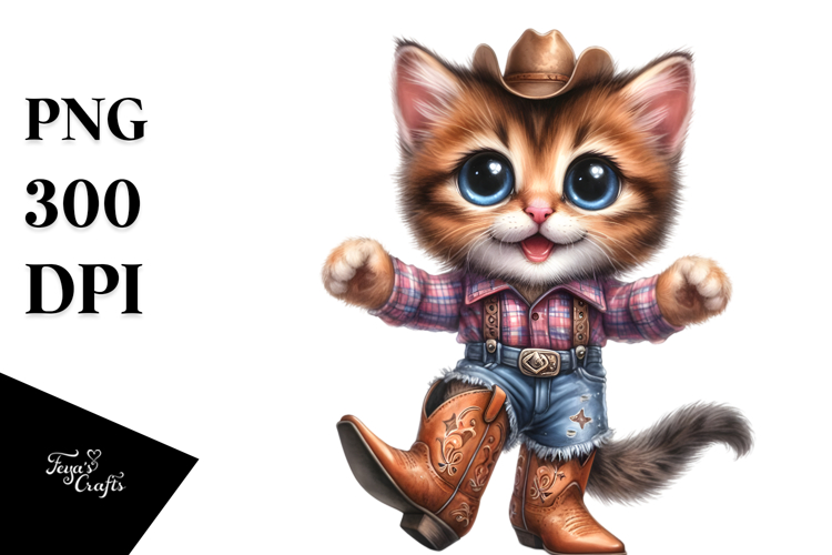 Expressive Watercolor Kitten Clipart