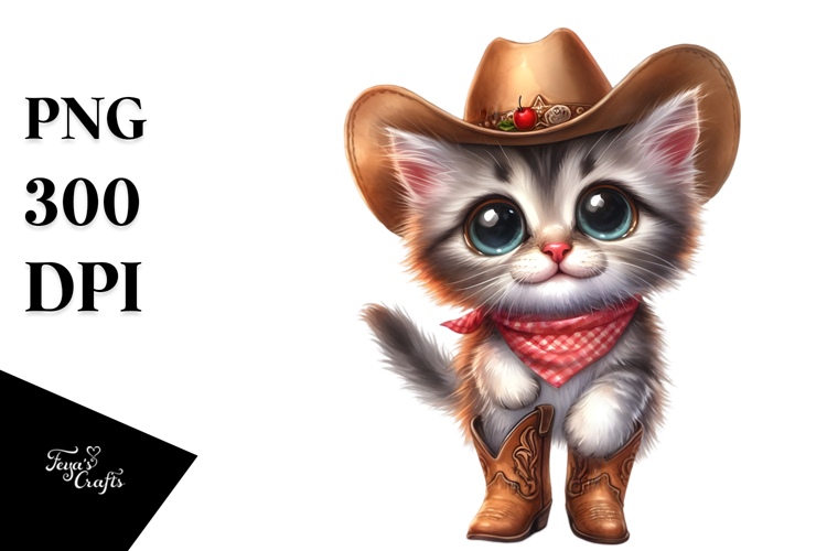 Expressive Watercolor Kitten Clipart
