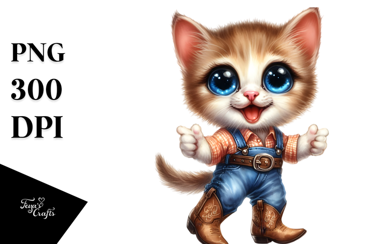 Expressive Watercolor Kitten Clipart