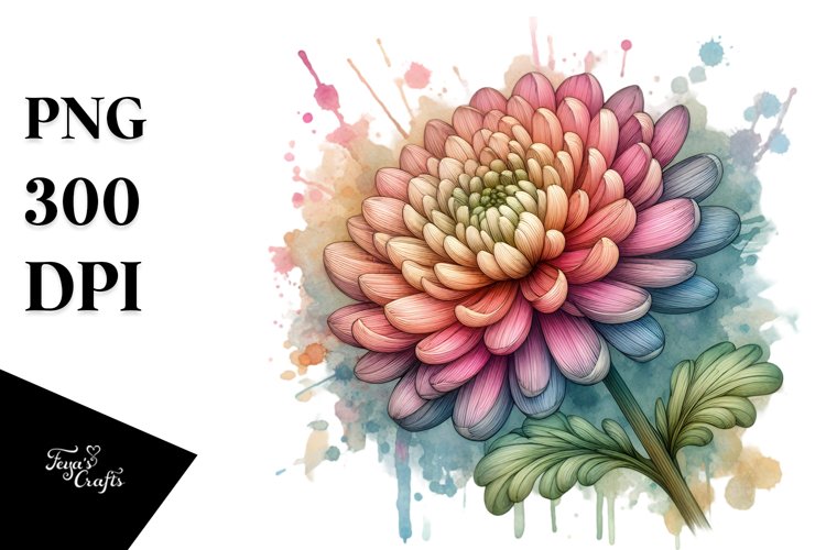 Detailed Vibrant Wooden Stained Chrysanthemum PNG