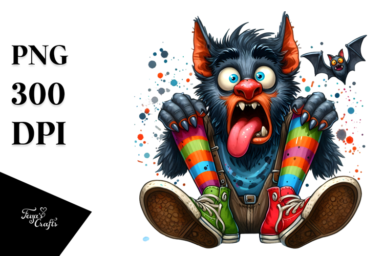 Goofy Werewolf with Mismatched Shoes PNG example image 1