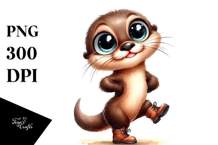 Expressive Watercolor Otter Clipart