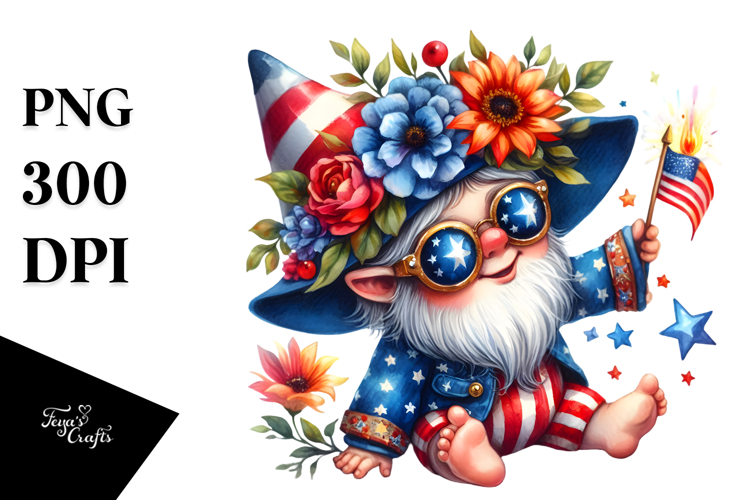 4th Of July Gnome Clipart Image 8