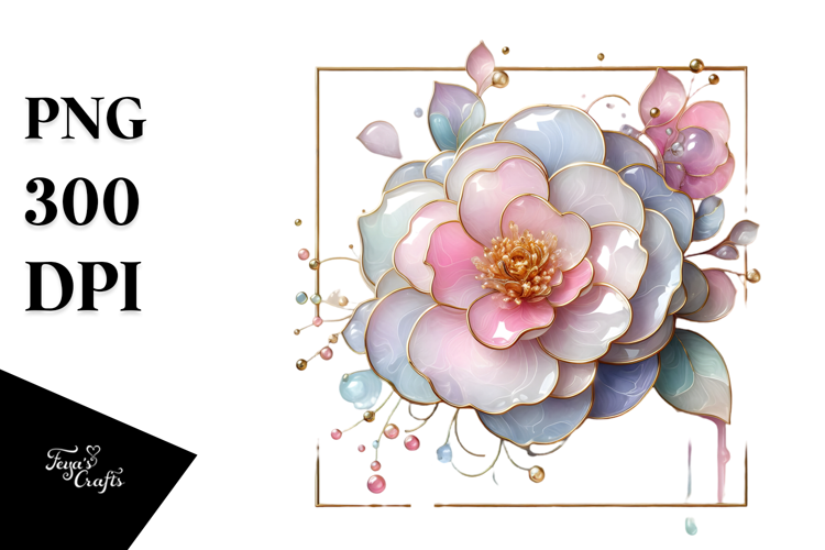 Glossy Camellia Made of -like Material PNG