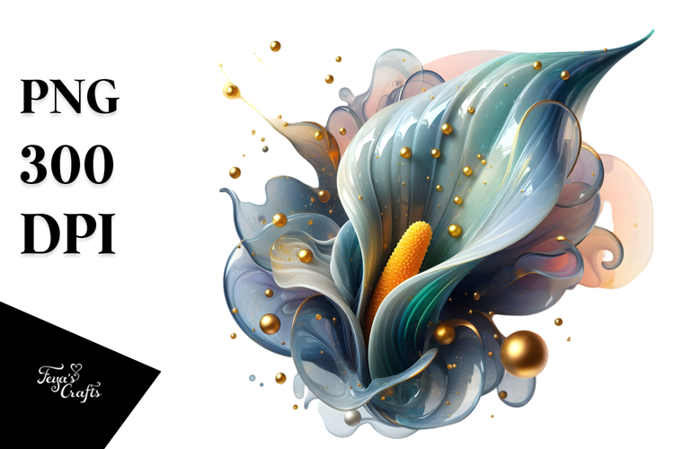 Abstract Golden Calla Lily PNG