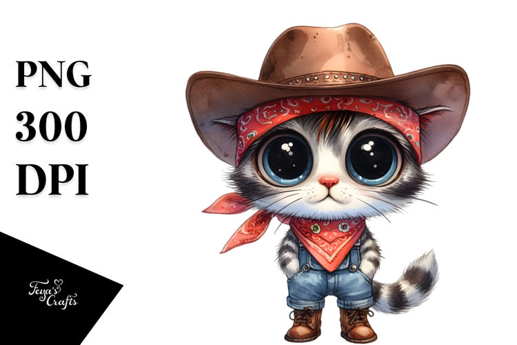Cat with Hat, Bandana, and Boots PNG