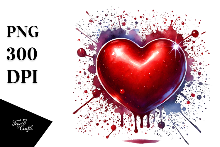 Red Glossy Heart PNG
