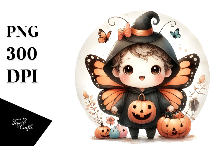 Cute Baby Butterfly Halloween PNG
