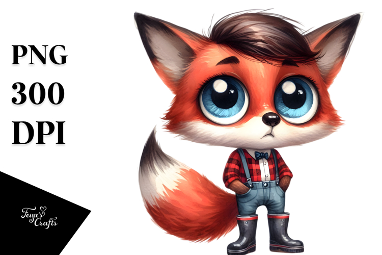 Expressive Watercolor Fox Clipart