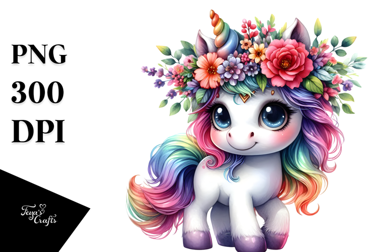 Floral Unicorn PNG
