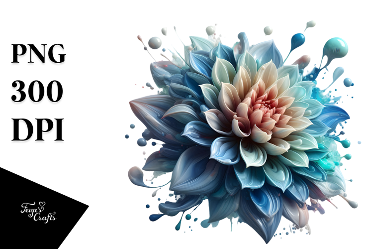 Colorful Dahlia Made of -like Material PNG