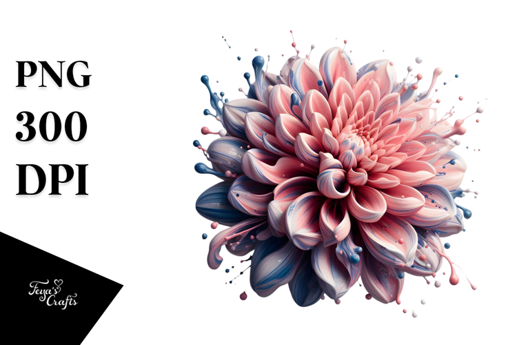 Glossy Dahlia Made of Like Material PNG