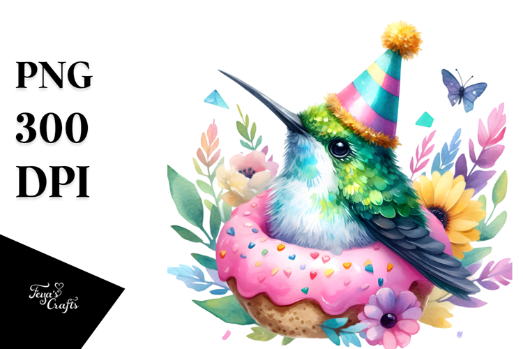 Vibrant Baby Hummingbird Party Hat