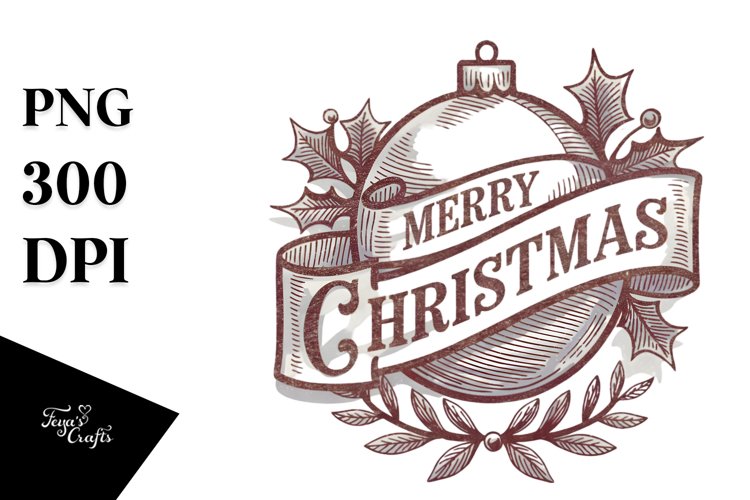 Retro Merry Christmas Png example image 1
