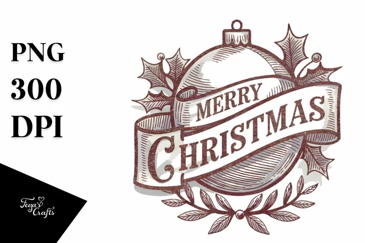 Retro Merry Christmas Png