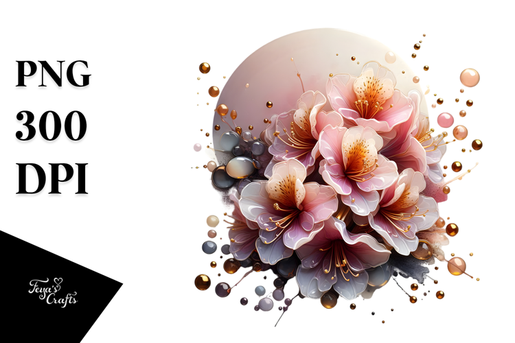 Abstract Rhododendron with Golden Insertions
