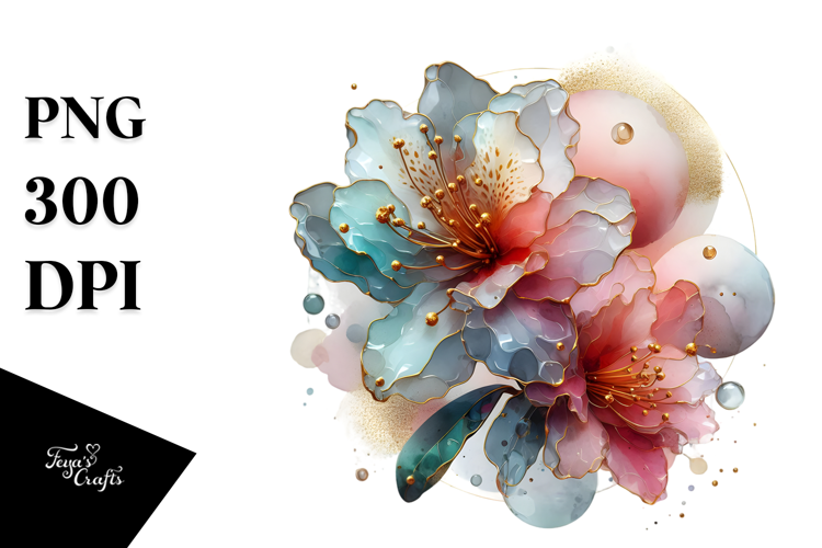 Abstract Rhododendron Watercolor PNG