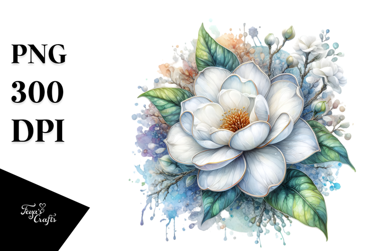 Gardenia, Watercolor PNG
