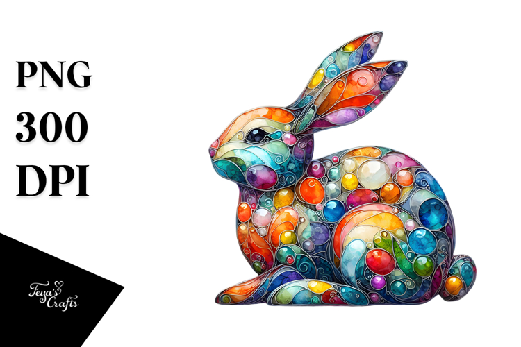 Colorful Bunny Made of PNG