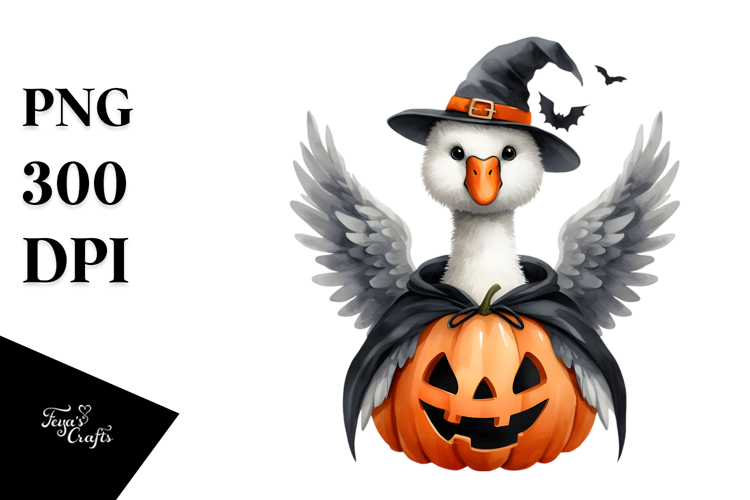 Funny Swan Wearing Halloween Suit | Clipart