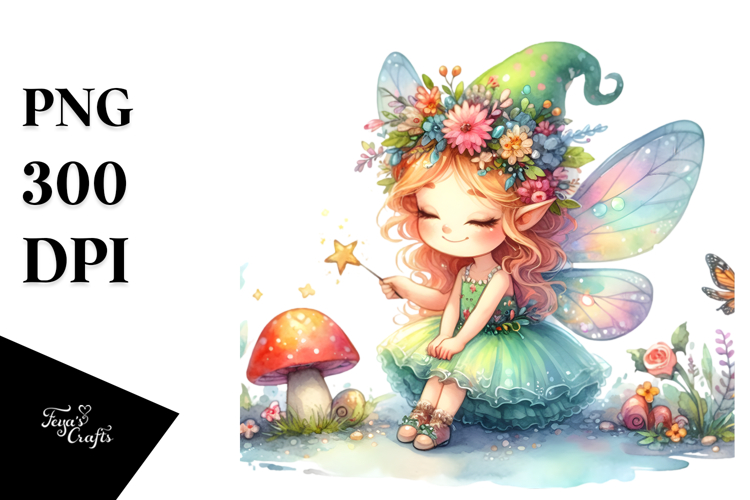 Colorful Watercolor Fairy, Transparent PNG
