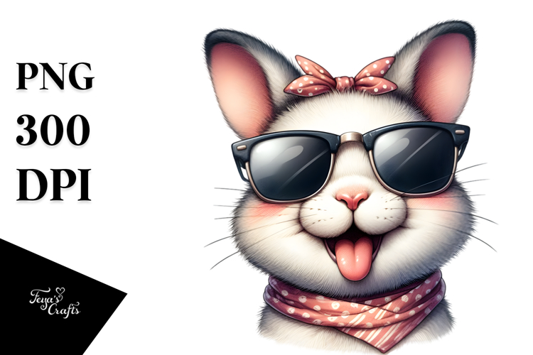Funny Watercolor Rabbit Clipart