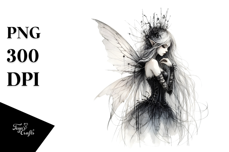 Washed Watercolor Gothic Fairy