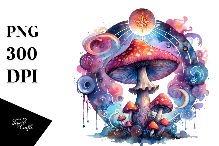 Magical Celestial Mushroom Tarot, PNG Image