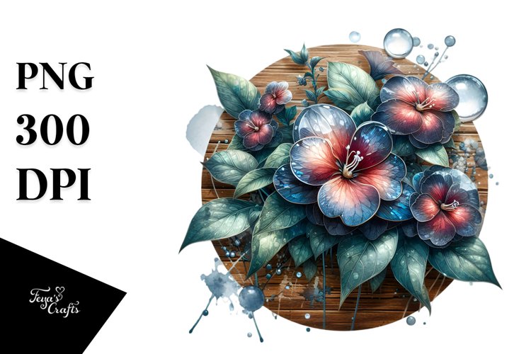 Glossy Impatiens Round Wood