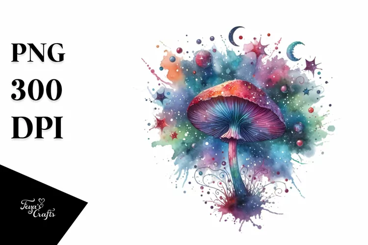Colorful Magical Splash Mushroom