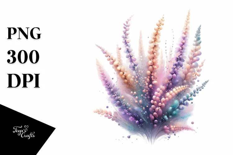 Abstract Shiny Heather Watercolor Splash