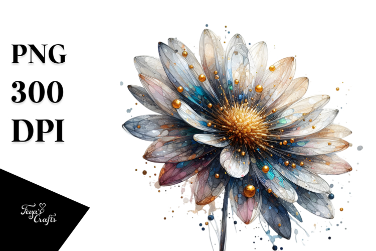 Abstract Daisy Watercolor Splash