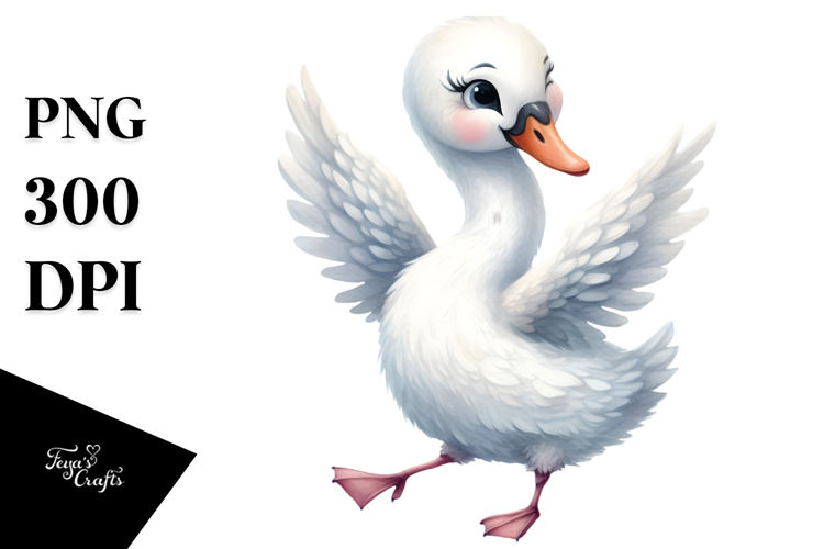 Funny Wimsical Swan Dancing | Clipart