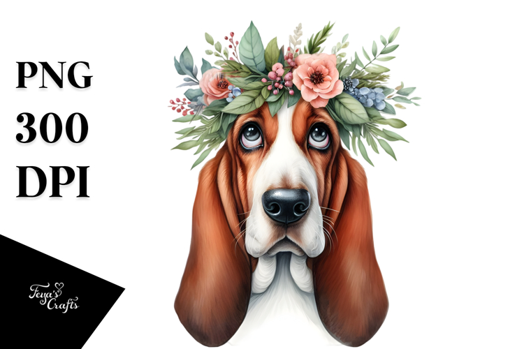 Watercolor Basset Hound Clipart