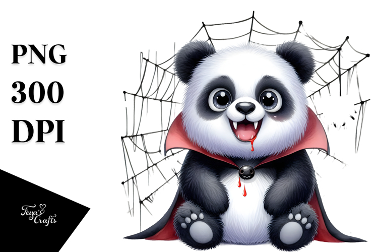 Funny Watercolor Panda in Spider Web | Sublimation | Clipart