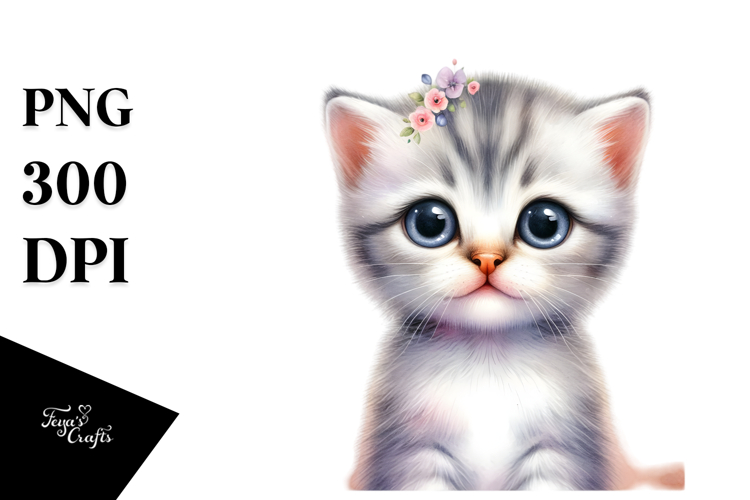 Watercolor Christmas Cat, Transparent PNG