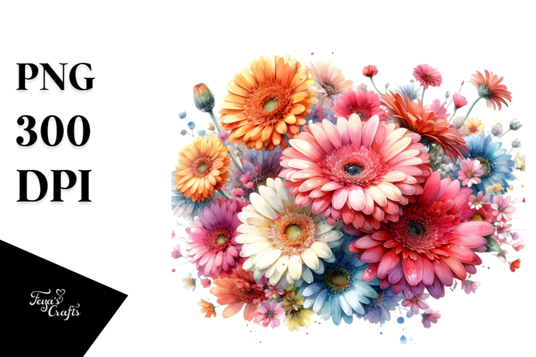 Delicate Gerbera Watercolor PNG