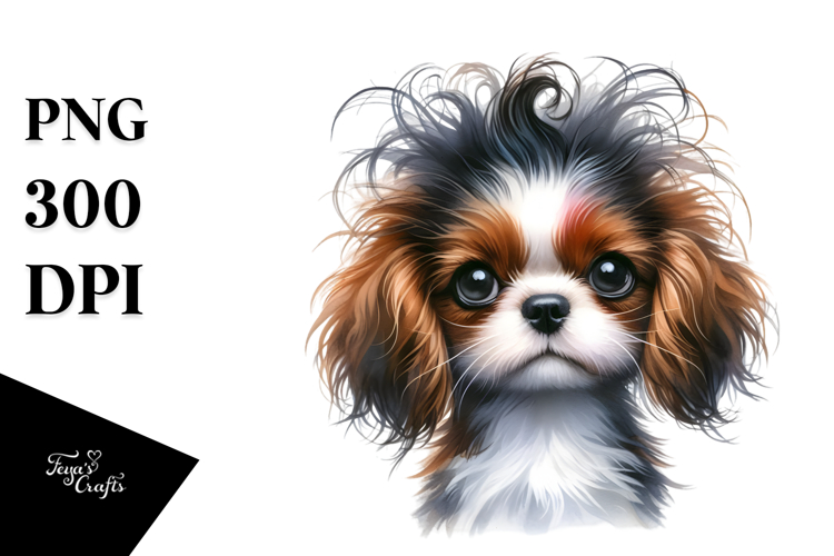 Expressive Cavalier King Charles Spaniel PNG