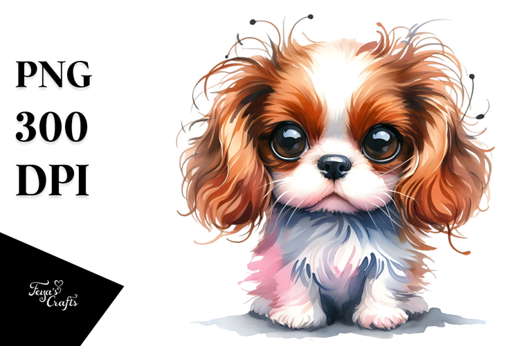 Expressive Cavalier King Charles Spaniel PNG