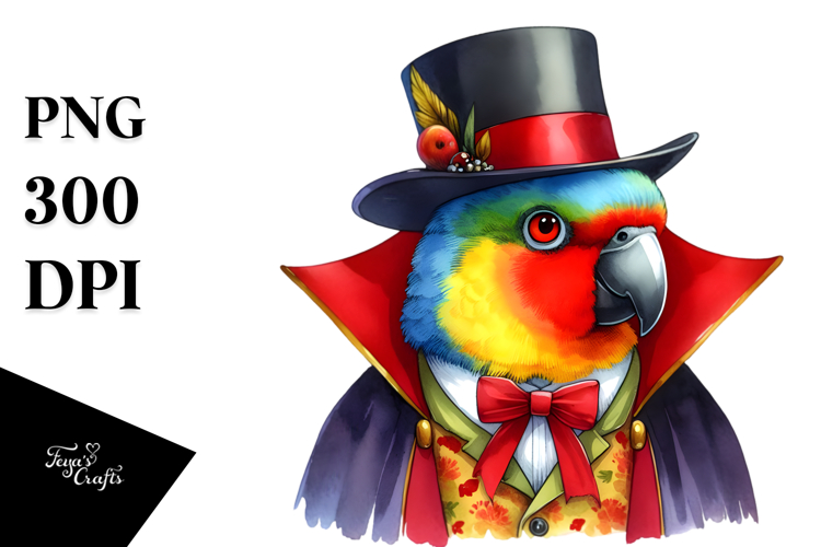 Colorful Vampire Parrot | Clipart