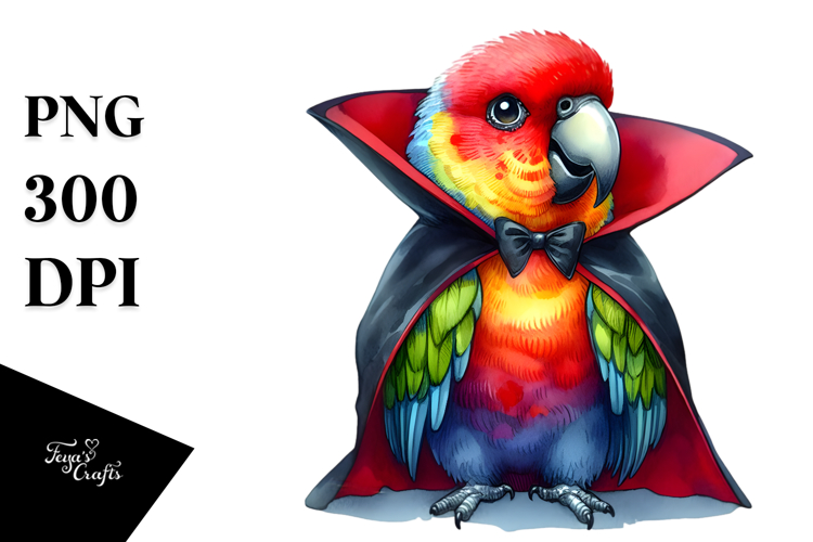 Colorful Vampire Parrot | Clipart