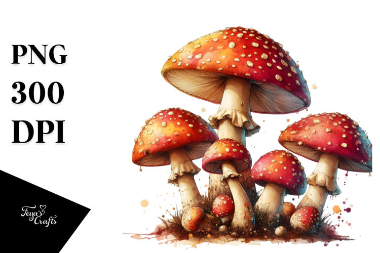 Mushroom Watercolor Splash PNG