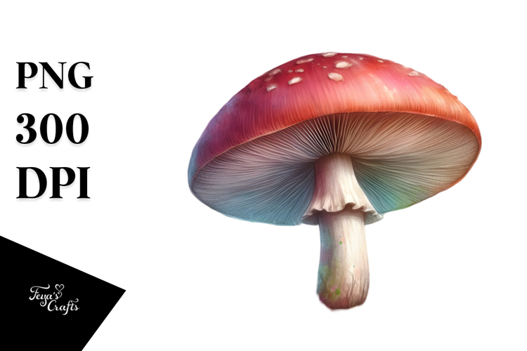 Pastel Mushroom Watercolor, PNG